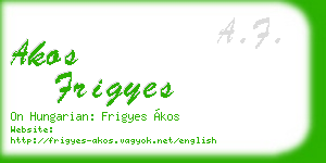 akos frigyes business card